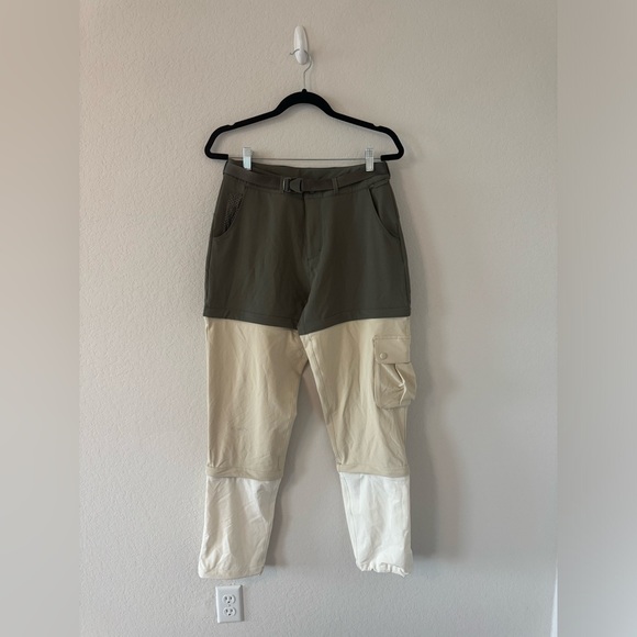 NWT Outdoor Voices RecTrek Zip-Off Pant in Tea Tree/Calcite/Milk Stone - Picture 7 of 8